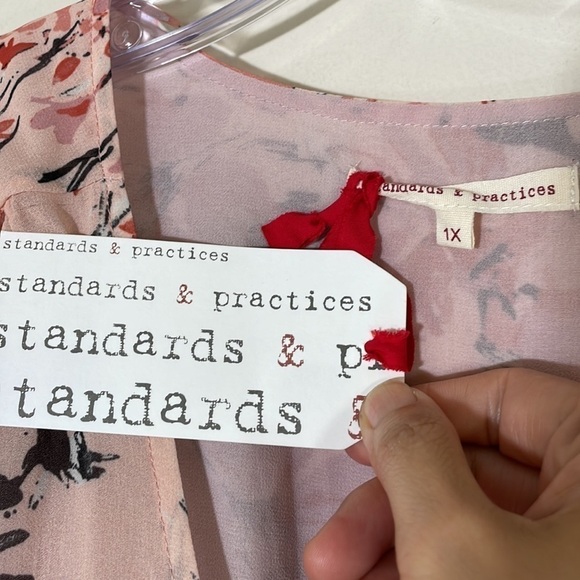 NWT. Standards & Practices 1X Wrap Hi-Low Garden Floral Maxi Chiffon Dress. - Picture 5 of 15